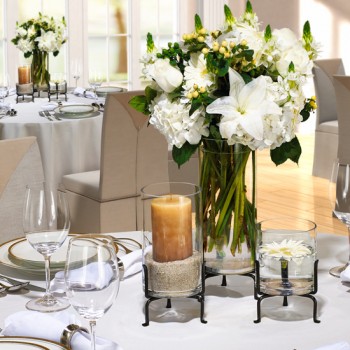 Triple Vase Set for floral or candle arrangements